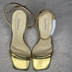 Women's Sandals Strappy Open Toe Kitten Heel Ankle Strap Dress Party Shoes Sz 9